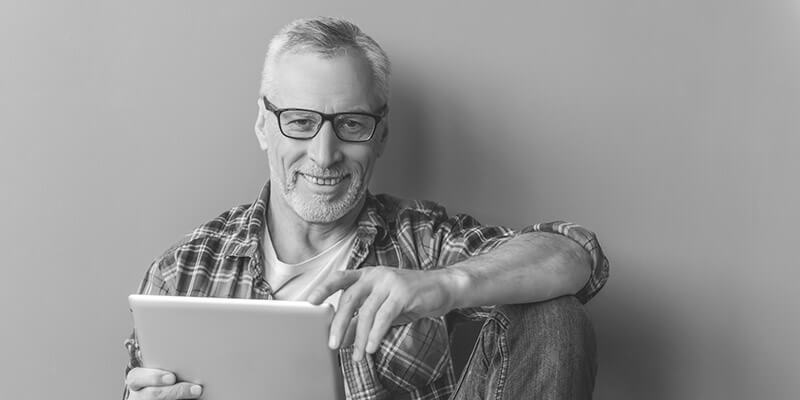 Man on tablet