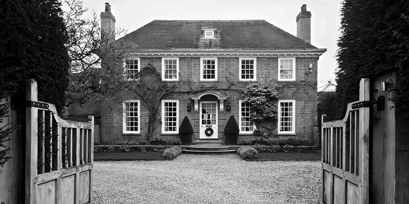 Landscape view of a beautiful large house