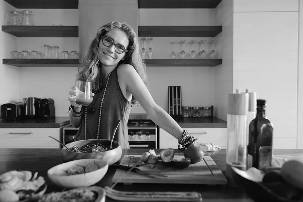 Woman preparing food in a modern kitchen