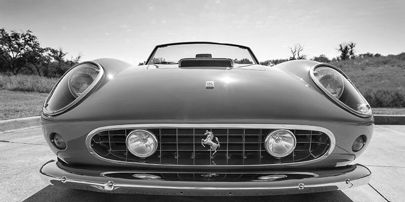 Close up of sports car bonnet